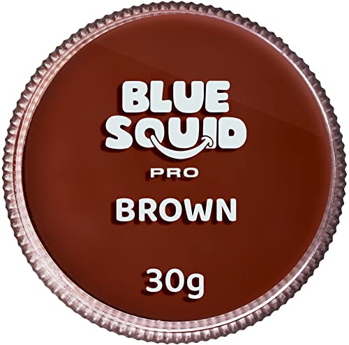 Blue Squid Face Paint Water Based Single Cake Professional Face Paint & Body Paint - Water Activated, Kids Adults Face Painting for Costume, Halloween Makeup, Cosplay - Classic Brown Face Paint 30g - color: Classic Brown 30g