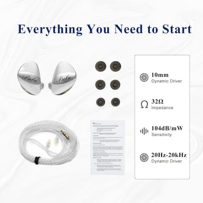Pula ARC IEM Wired Earbuds, 10mm PET Dynamic Driver In Ear Monitor, 3.5mm | wired in-ear monitors, aluminum faceplate, balanced tuning and clear vocals, detachable 2-pin cable, music, travel, gaming
