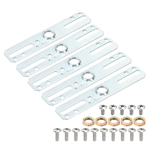 MECCANIXITY 5 Set Light Fixture Crossbar Kit 100x20mm Mounting Bracket | Ceiling Light Plate for Chandelier Lighting, Silver Tone