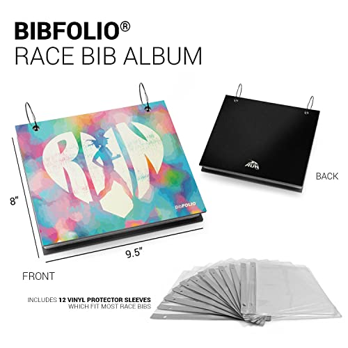 Gone For a Run BibFOLIO Race Bib Album - Love The Run - 9.5x8 | Wood Cover, Twist Cable Rings, Race Bib Holder, Holds Up to 100 Bibs, Includes 12 Vinyl Sleeves, Marathon Runner Gift - color: Love The Run