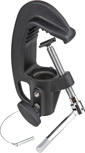 Kupo TV Junior C-Clamp with Tommy Bar for Studio and Truss Lighting with Built-in Junior Receiver Fits 22–54mm Tubing for Broadcast, Theater, and Professional Rigging Applications (KG100111)