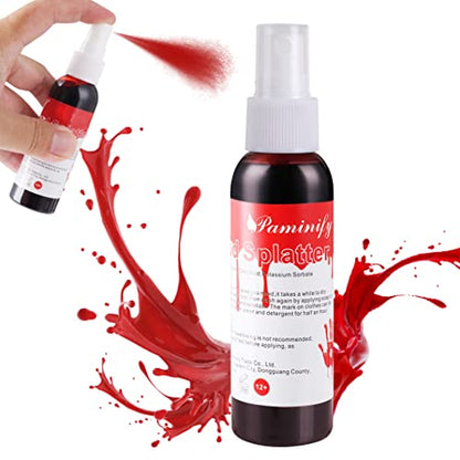 2.1oz Fake Blood Spray, Blood Splatter, Halloween Liquid Blood for Clothes, Zombie, Vampire and Monster SFX Makeup & Theater,Dark - color: fake blood dark