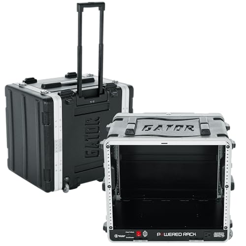 Gator Cases Rolling Lightweight Powered 8U Rack Case (GRR-8PL-US) - size: 8U Rack Space - Powered