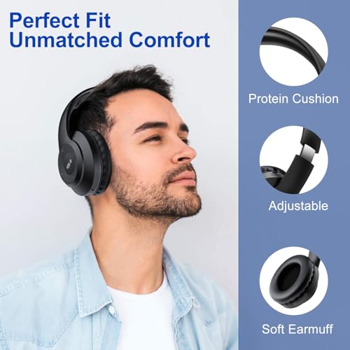 X5 Rechargeable Wireless FM Radio Headphones,Bluetooth Mowing Headset | Built in Mic, Excellent Reception, LED Display, Over Ear Soft Earmuffs, FM Receiver for Meeting, Works, Hiking, Jogging - color: X5-BT-Black