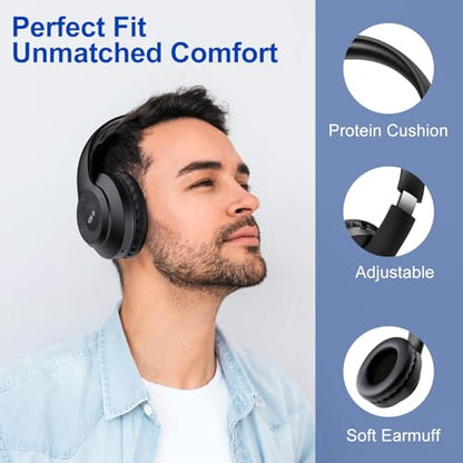 X5 Rechargeable Wireless FM Radio Headphones,Bluetooth Mowing Headset | Built in Mic, Excellent Reception, LED Display, Over Ear Soft Earmuffs, FM Receiver for Meeting, Works, Hiking, Jogging - color: X5-BT-Black