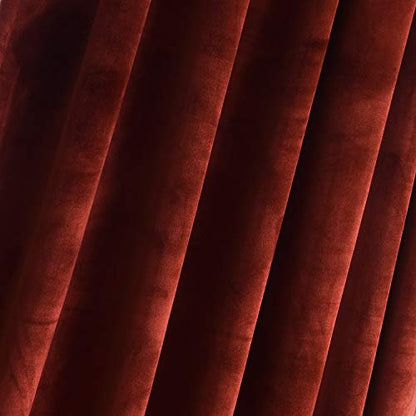 Roslynwood Velvet Rust Red Curtains 84 inch Length - Luxurious Elegant Curtains Block Light Rod Pocket Thermal Insulated Window Panels Drapes for Bedroom/Living Room/Dining Room, W52 by L84, 2 Panels - color: Rust Red, size: 52"W x 84"L (Pack of 2)