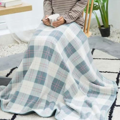 forestfish Fleece Wearable Blanket Oversized, Comfy Lightweight Lap Blanket Poncho Throw With Buttons, 63“x 55” - color: Light Blue, size: Large(63"x55")