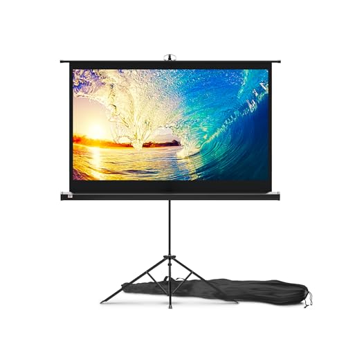 PropVue Matte PVC Front Projector Screen with Stand, 16:9 HD, 60in, Black | Wrinkle-free, 1.1 gain wide angle, carry bag and tight straps, retractable adjustable design - size: 60 Inch 16:9 Aspect Ratio