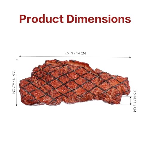 Artificial Lifelike Steak Fake Cooked Roast Beef Simulated Food Steak Meat Model Simulation Food for Market Display Photography Props Party Decoration(2pcs)