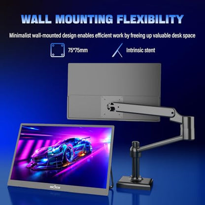 InnoView 2K Portable Monitor for Laptop 18.5" 2560x1440p QHD 120Hz 100% sRGB USB-C Standard HDMI DP Port Gaming Monitor,HDR Travel External Second Screen for Laptop, PC, Game Consoles - size: 18.5
