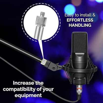 IXTECH Mic Stand Adapter Set 8 pieces Metal Microphone Stand Screw Thread Adapter 5/8 Female to 3/8 Male 3/8 Female to 5/8 Male 5/8 Female to 1/4 Male 1/4 Female to 5/8 Male Tripod Adapter ADP01A Slvr - color: Silver