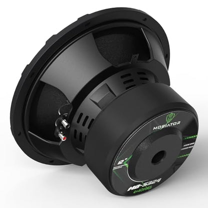 MOBIATOR-12 Inch Car Subwoofer 2000W Max 500W RMS, Dual Magnets(135Oz), 3 Inch Black Voice Coil, Dual Spider, 4 Ohm Heavy Gauge, Easy to Install, Black-S324 (MB-S324)