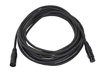 Monoprice AES/EBU 3-Pin DMX Lighting Cable - 10 Meter (32 Feet) Black, 22AWG Twisted Conductors, With Copper Braid And Aluminum Foil Shielding - size: 32ft, style: Cable + 3-Pin DMX Connector