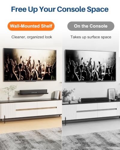 BYMECOST Soundbar Mount, Wooden-Style Heavy Duty Wall Bracket Mount | Universal Sound Bar Mount Bracket Fits Most of Sound Bars, Floating Wall Shelf Holds up to 88LBS for Samsung Sony JBL Vizio - color: Style 1