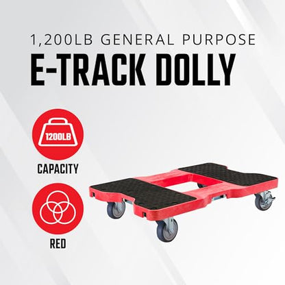 SNAP-LOC, 4 Wheel Dolly, 1,200 lb Professional E Track Dolly, Heavy Duty Furniture Moving Cart, Modular Cargo Platform, Made in USA, Red - style: Professional E-Track Dolly Red