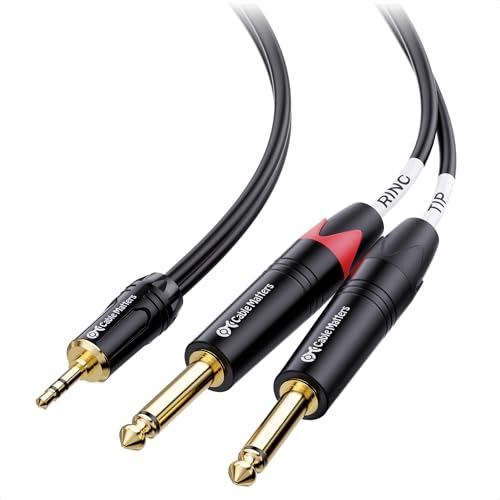 Cable Matters 3.5mm TRS to Dual 6.35mm TS Breakout Cable, 6ft - size: 6 ft