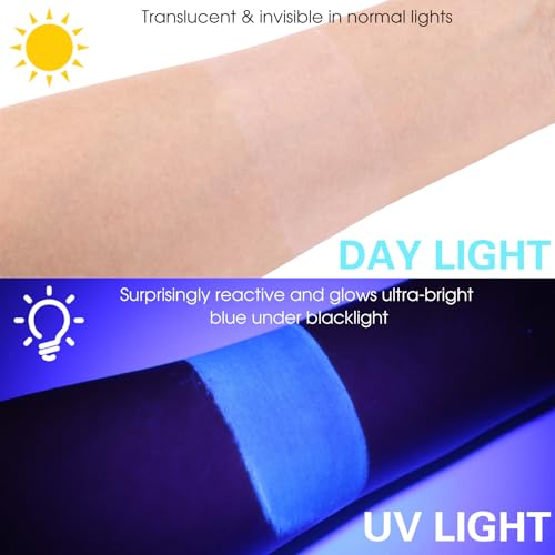 Invisible Clear Neon Face Body Paint(30g/1oz), Water Activated UV Blacklight Reactive Facepaint, Fluorescent Washable Face Body Painting Kit for Halloween SFX Makeup, Raves, Parties & More - color: Neon Clear