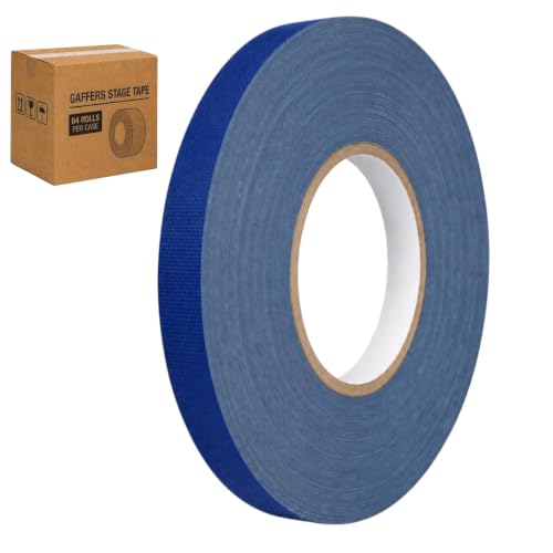 GGR Supplies CGT-80 Gaffers Stage Tape, Dark Blue, 3/4 in x 60 yd, 64-Pack | 12 Mil Low-Gloss Cloth, Clean Removal from Most Surfaces, Water and Abrasion Resistant, Cable Management, Film, Photography - color: Dark Blue, size: 3/4 in. (Pack of 64)