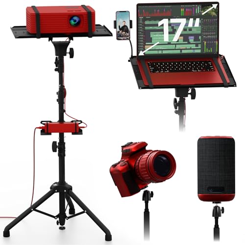 Projector Stand Tripod, Tall Floor Stand, Adjustable Height 27" to 62"
