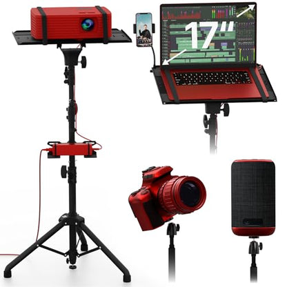 Projector Stand Tripod, Tall Floor Stand, Adjustable Height 27" to 62"