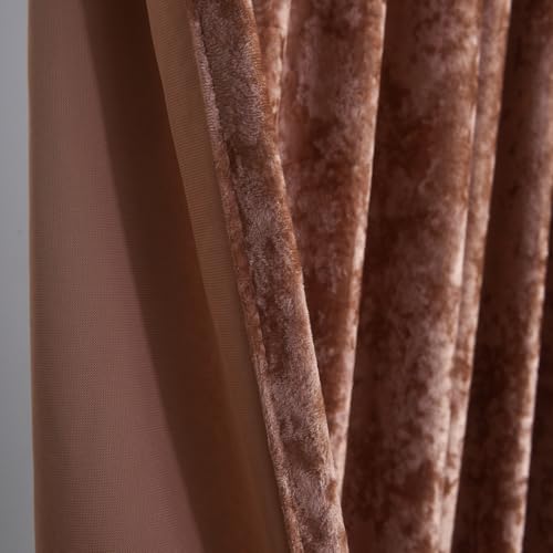 Dusty Pink Velvet Curtains 96 Inches, Super Soft Light Dimming Drapes for Nursery Girls Bedroom Elegant Thermal Insulated Panels with Energy Saving Design, W52 x L96, 2 Panels - color: Dusty Pink, size: 52"W x 96"L (Pack of 2)
