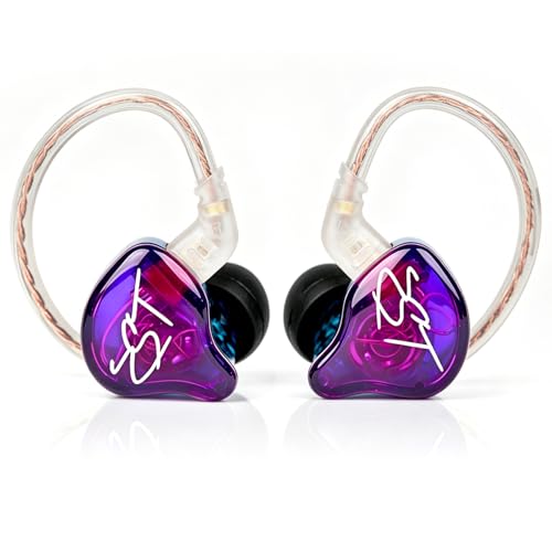 YINYOO KZ-ZST Colorful Hybrid Banlance Armature with Dynamic Ear Earphone 1BA+1DD HiFi Headset KZ in Ear Monitor Headphone Wired Earbuds IEM Earphone Gaming Ear Buds (Colorful/zst Without Microphone) - color: Multicolor, size: Without Microphone, style: W