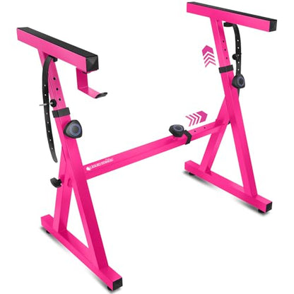 Liquid Stands Piano Keyboard Stand - Z Style Adjustable and Portable Heavy Duty Music Stand for Kids and Adults -Fits 54-88 Key Electric Pianos - Sturdy Musical Keyboard Stand (Pink) - color: Pink