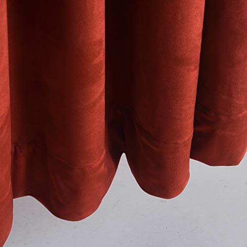 Roslynwood Velvet Rust Red Curtains 84 inch Length - Luxurious Elegant Curtains Block Light Rod Pocket Thermal Insulated Window Panels Drapes for Bedroom/Living Room/Dining Room, W52 by L84, 2 Panels - color: Rust Red, size: 52"W x 84"L (Pack of 2)