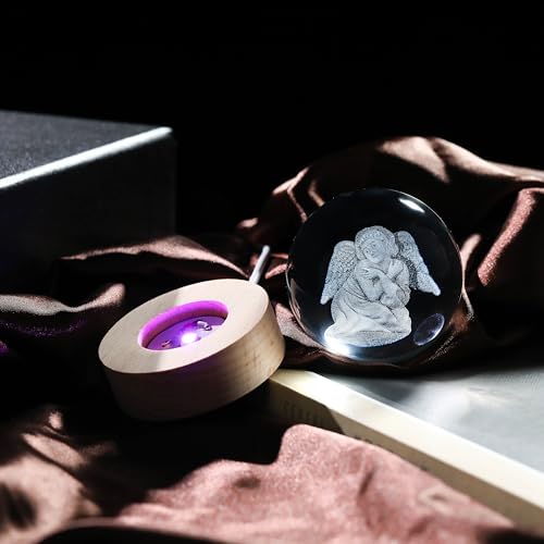 3D Angel Gifts for Women - Crystals Ball 60mm Angel Figurines Decor Glass Animals Figurine Stuff for Room Birthday for Best Friend Lovers Paperweight - style: Angel