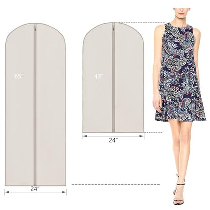 Zilink Dress Bags for Gowns Long Garment Bags for Hanging Clothes 65 in - size: 65"-3pcs