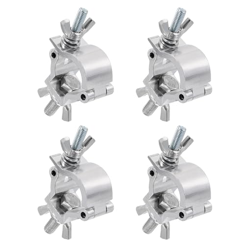 uxcell Light Truss Clamps, Aluminum Alloy Stage Lighting Pipe O Clamp for 0.71-0.83inch OD Tube Max Load 15lb Single Buckle, 4Pcs - size: 0.71-0.83inch