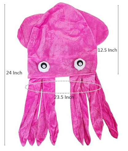 Kirei Sui Colorful Plush Squid Octopus Funny Halloween Party Crazy Hat Costume for Adults - color: Pink