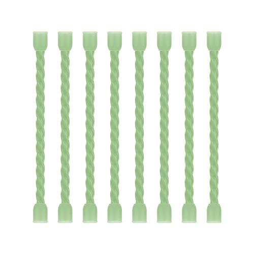 8Pcs 3Inch Silicone Cable Ties Reusable Steel-Core Wire Twist Tie Straps | for Bundling and Organizing Colorful Bendable Holder Strap for Indoor and Out All Purpose, Green - color: Green, size: 3 Inch