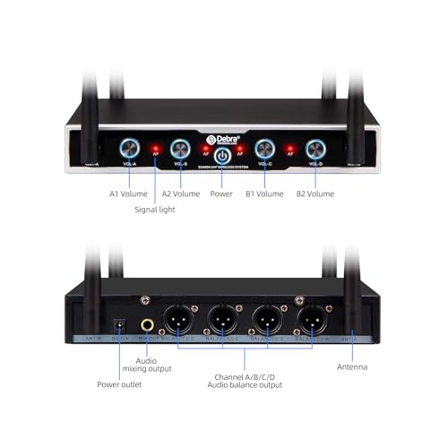 D Debra Wireless Conference Microphone System Audio Pro DU4004 UHF 4 * 16 Adjustable Channel 360°Rotating Wireless Gooseneck Mic, Ideal for Meeting Speech Conference (4 Conference) - color: 4 Conference