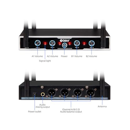 D Debra Wireless Conference Microphone System Audio Pro DU4004 UHF 4 * 16 Adjustable Channel 360°Rotating Wireless Gooseneck Mic, Ideal for Meeting Speech Conference (4 Conference) - color: 4 Conference