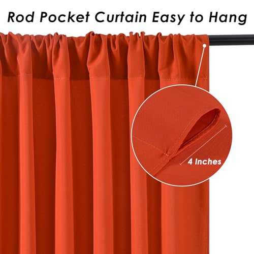 Rust Backdrop Curtains 10ftx8ft Thanksgiving Polyester Photo Drapes - color: Rust, size: 2 Panels 5ft X 8ft