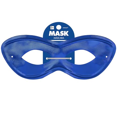 Vibrant Blue Plastic Superhero Mask (2.78" x 8 .25") 1 Pc - Ideal for Costumes & Parties - color: Blue