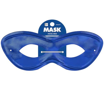 Vibrant Blue Plastic Superhero Mask (2.78" x 8 .25") 1 Pc - Ideal for Costumes & Parties - color: Blue