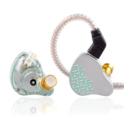Kinboofi KBEAR Rosefinch in-Ear Headphone,Noise Cancellation Earphone with Aviation-Grade zinc Alloy faceplate Wired Earbuds Haedphone with Detachable Cable for Singer (Aqua Green, No Microphone)…… - color: Aqua green, size: No Microphone