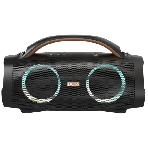 DOSS Extreme Boom+ Loud Bluetooth Speaker with 100W Stereo Sound, Extra Bass, 20H Playtime, Party-Sync Led Lights, Built-in Power Bank, IPX6 Waterproof Outdoor Speaker for Camping, Travel-Copper Gold - color: Gold