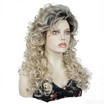 Aimole Long Curly Wigs Synthetic Ombre Blonde Cosplay Women Wig Heat Resistant Hair (TT1654) - color: #TT1654