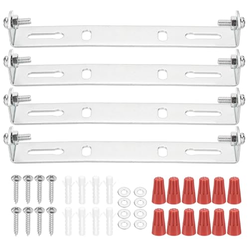 4 Set 125mm 4.92" Universal Light Fixture Mounting Bracket Kit | Light Crossbar, Ceiling Light Plate, w/ Screw - size: 125mm (4.92")