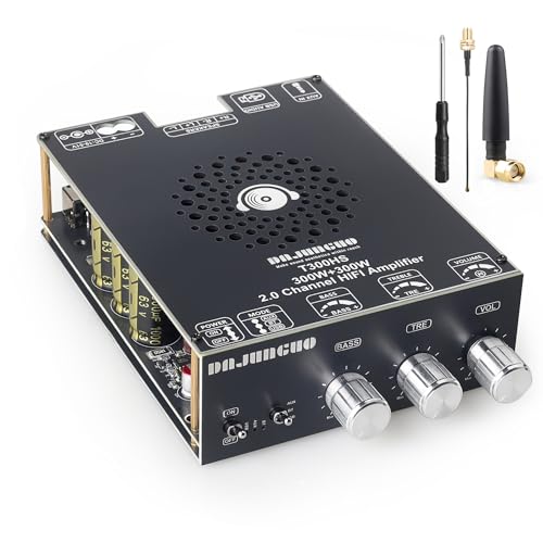 T300HS 2.0 Channel Bluetooth Amplifier Board, 300W+300W High Power, TPA3255 Chip, with Independent Bass & Treble Control, for Home Audio & DIY Speaker Projects