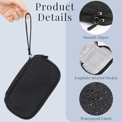 Travel Electronics Pouch Bag, Black Electronics Accessories Organizer Bag, Travel Cable Organizer Pouch for Charger Cord Phone Earphone Mouse