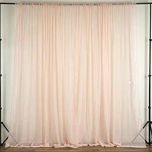 Tableclothsfactory 10FT Fire Retardant Blush Sheer Voil Curtain Panel Backdrop - Premium Collection - color: Blush, size: 120"W x 120"L (Pack of 1)