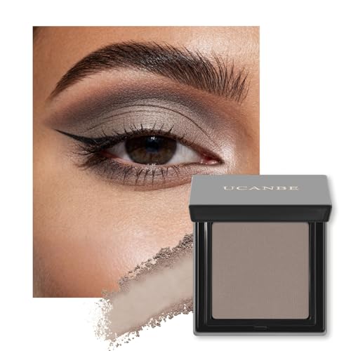 UCANBE Misty Taupe Single Eyeshadow Palette, Neutral Mini Matte Eye Shadow Powder, Highly Pigmented Professional Long-Lasting Waterproof Makeup Pallet for Daily Makeup, Office, Smoky Looks, Contouring - color: 24 Misty Taupe