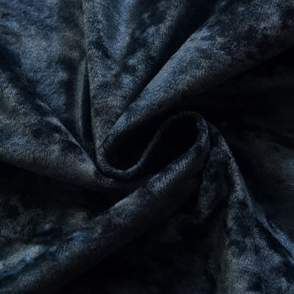 Luxury Crushed Dusty Blue Velvet Curtains 2 Panels Set - 84 inches Long Room Darkening Luxury Distressed Velvet Rod Pocket Window Drapes for Living Room Bedroom 52" W x 84" L - color: Dusty Blue, size: 52"W x 84"L (Pack of 2)