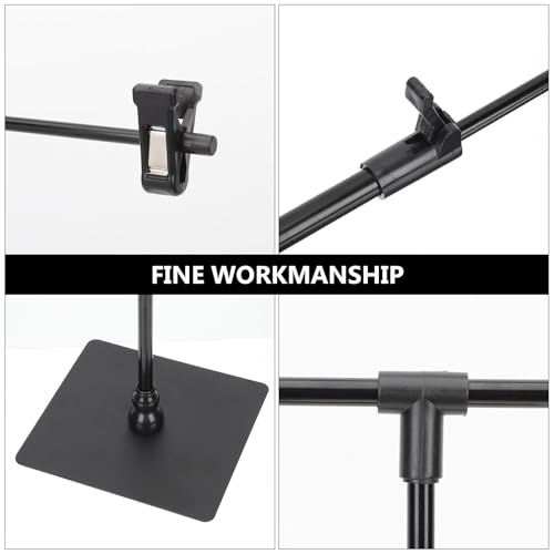 Zerodeko Adjustable T Shape Poster Stand Retractable Poster Stand Display with Clip Height Adjustable Advertising for Tabletop Store Counter Sign Holder