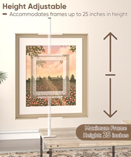 Mondazie Adjustable Tabletop Easel Stand with Clamp for Sign, White - color: White, size: 27.1'' High - Clamp