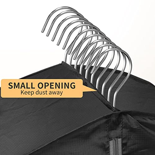 MISSLO 10" Gusseted Garment Bags for Hanging Clothes Compression 43" Suit Bags for Closet Storage Space Saver Clothes Bags for Travel Suit Cover Bags, 3 Packs